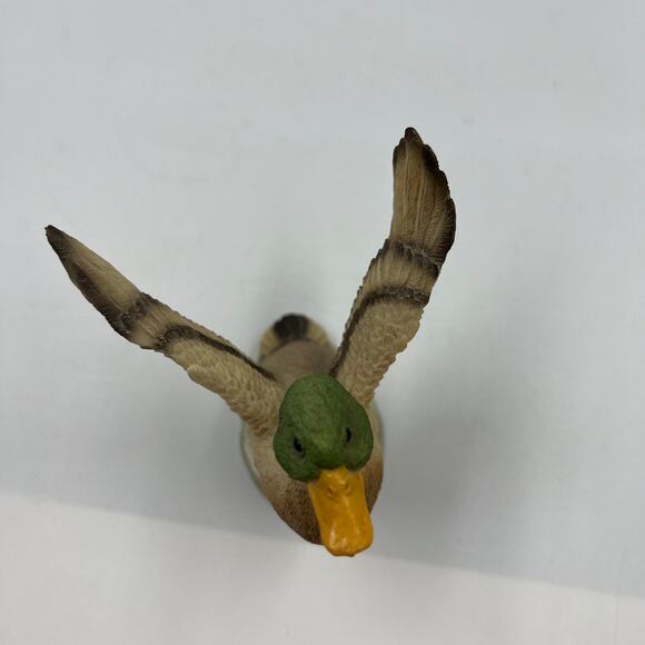 Vintage HTF Stone Critters Resin Mallard Duck 4" Figurine 1990 Open Wings Flight - Picture 10 of 12